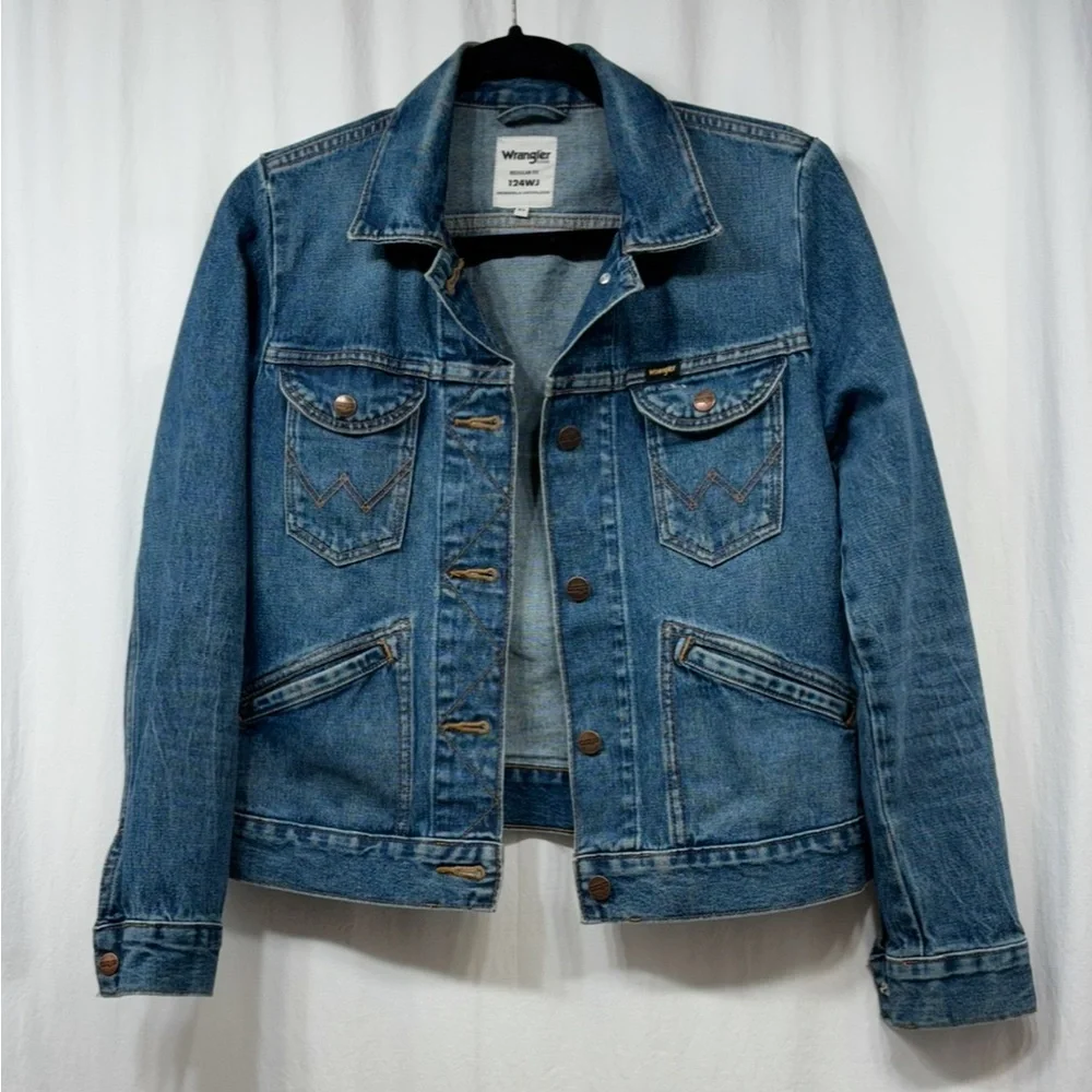 Wrangler Icons Jacket Womens Size XS Regular Fit Rigid Denim Jean Western 124WJ - Picture 4 of 16